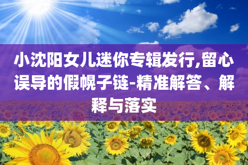 小沈陽(yáng)女兒迷你專(zhuān)輯發(fā)行,留心誤導(dǎo)的假幌子鏈-精準(zhǔn)解答、解釋與落實(shí)