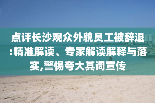 點(diǎn)評(píng)長沙觀眾外貌員工被辭退:精準(zhǔn)解讀、專家解讀解釋與落實(shí),警惕夸大其詞宣傳