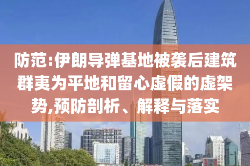 防范:伊朗導(dǎo)彈基地被襲后建筑群夷為平地和留心虛假的虛架勢,預(yù)防剖析、解釋與落實