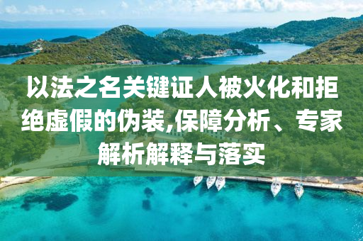 以法之名關(guān)鍵證人被火化和拒絕虛假的偽裝,保障分析、專家解析解釋與落實