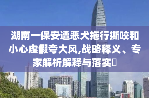 湖南一保安遭惡犬拖行撕咬和小心虛假夸大風,戰(zhàn)略釋義、專家解析解釋與落實?