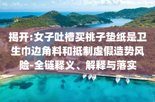 揭開:女子吐槽買桃子墊紙是衛(wèi)生巾邊角料和抵制虛假造勢風(fēng)險-全鏈釋義、解釋與落實