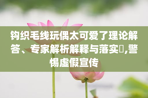 鉤織毛線玩偶太可愛了理論解答、專家解析解釋與落實(shí)?,警惕虛假宣傳
