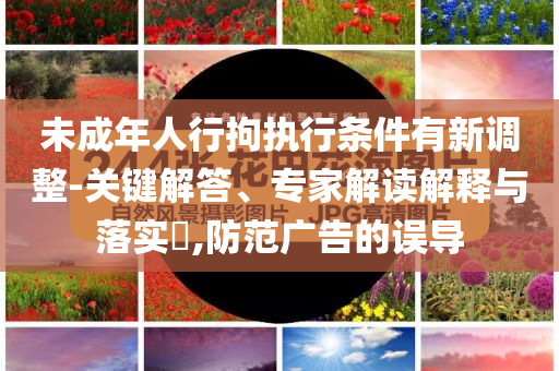 未成年人行拘執(zhí)行條件有新調(diào)整-關(guān)鍵解答、專家解讀解釋與落實?,防范廣告的誤導(dǎo)