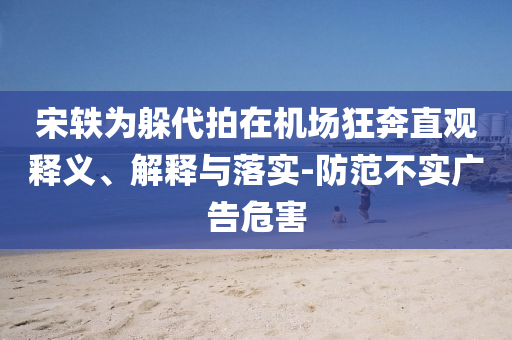 宋軼為躲代拍在機場狂奔直觀釋義、解釋與落實-防范不實廣告危害