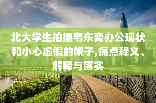 北大學(xué)生拍攝韋東奕辦公現(xiàn)狀和小心虛假的幌子,痛點(diǎn)釋義、解釋與落實(shí)