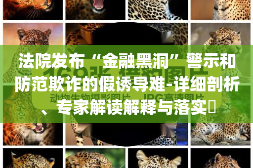 法院發(fā)布“金融黑洞”警示和防范欺詐的假誘導(dǎo)難-詳細剖析、專家解讀解釋與落實?