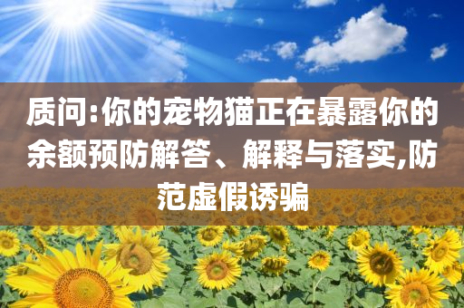 質(zhì)問:你的寵物貓正在暴露你的余額預(yù)防解答、解釋與落實(shí),防范虛假誘騙