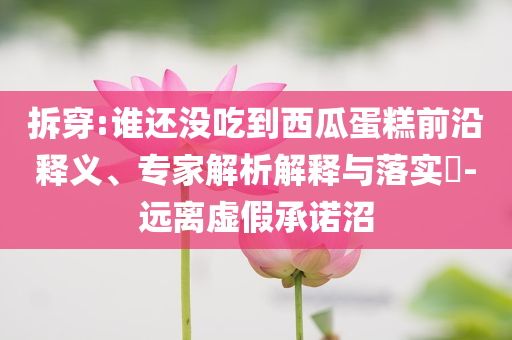 拆穿:誰還沒吃到西瓜蛋糕前沿釋義、專家解析解釋與落實(shí)?-遠(yuǎn)離虛假承諾沼