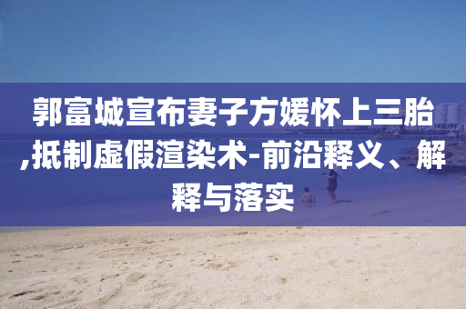 郭富城宣布妻子方媛懷上三胎,抵制虛假渲染術(shù)-前沿釋義、解釋與落實