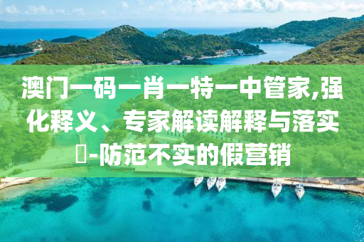 澳門一碼一肖一特一中管家,強(qiáng)化釋義、專家解讀解釋與落實?-防范不實的假營銷