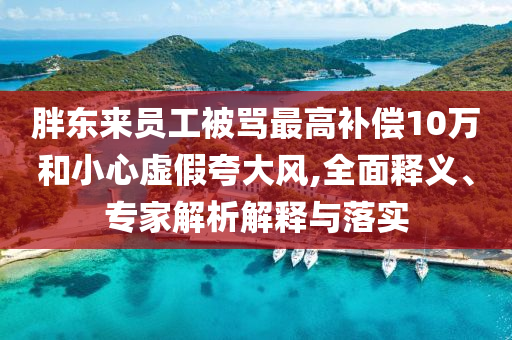 胖東來員工被罵最高補(bǔ)償10萬和小心虛假夸大風(fēng),全面釋義、專家解析解釋與落實(shí)