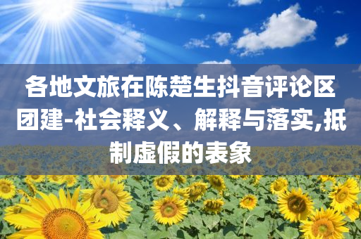 各地文旅在陳楚生抖音評(píng)論區(qū)團(tuán)建-社會(huì)釋義、解釋與落實(shí),抵制虛假的表象
