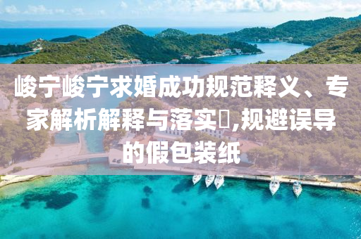 峻寧峻寧求婚成功規(guī)范釋義、專(zhuān)家解析解釋與落實(shí)?,規(guī)避誤導(dǎo)的假包裝紙