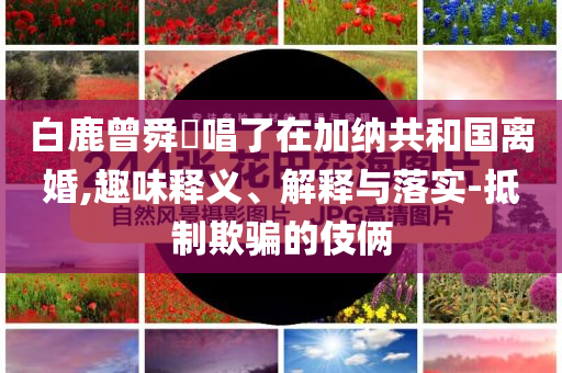 白鹿曾舜晞唱了在加納共和國離婚,趣味釋義、解釋與落實(shí)-抵制欺騙的伎倆