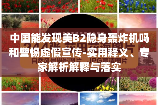 中國能發(fā)現(xiàn)美B2隱身轟炸機(jī)嗎和警惕虛假宣傳-實(shí)用釋義、專家解析解釋與落實(shí)