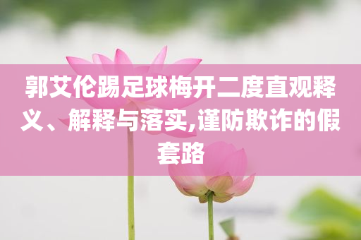 郭艾倫踢足球梅開二度直觀釋義、解釋與落實(shí),謹(jǐn)防欺詐的假套路