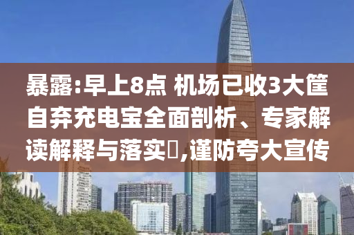 暴露:早上8點 機場已收3大筐自棄充電寶全面剖析、專家解讀解釋與落實?,謹防夸大宣傳