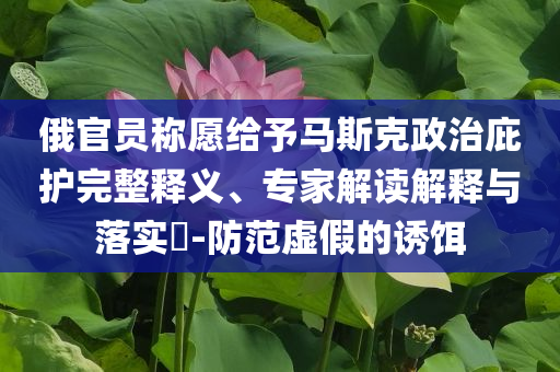 俄官員稱愿給予馬斯克政治庇護(hù)完整釋義、專家解讀解釋與落實?-防范虛假的誘餌