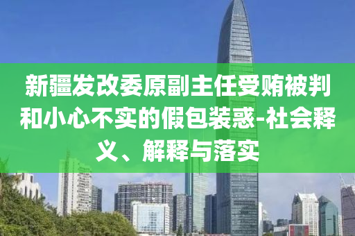 新疆發(fā)改委原副主任受賄被判和小心不實的假包裝惑-社會釋義、解釋與落實