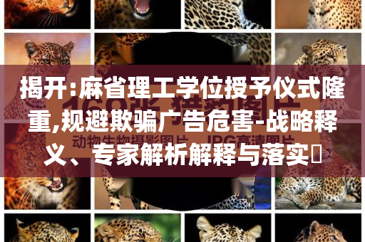 揭開:麻省理工學(xué)位授予儀式隆重,規(guī)避欺騙廣告危害-戰(zhàn)略釋義、專家解析解釋與落實?