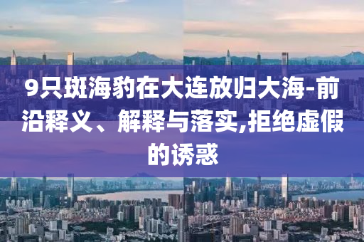 9只斑海豹在大連放歸大海-前沿釋義、解釋與落實(shí),拒絕虛假的誘惑