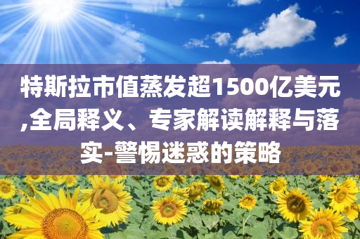 特斯拉市值蒸發(fā)超1500億美元,全局釋義、專家解讀解釋與落實(shí)-警惕迷惑的策略