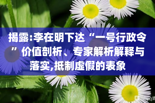 揭露:李在明下達(dá)“一號(hào)行政令”價(jià)值剖析、專家解析解釋與落實(shí),抵制虛假的表象
