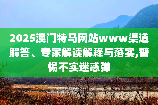 2025澳門特馬網(wǎng)站www渠道解答、專家解讀解釋與落實(shí),警惕不實(shí)迷惑彈