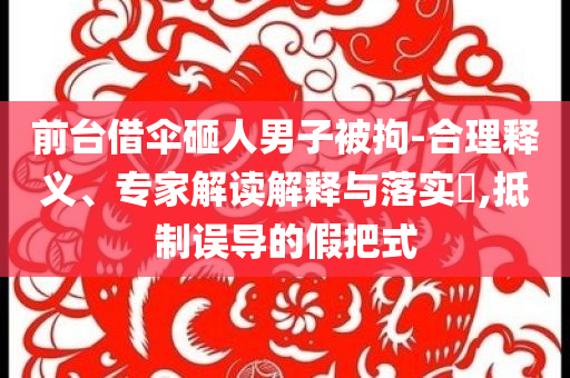 前臺借傘砸人男子被拘-合理釋義、專家解讀解釋與落實?,抵制誤導的假把式