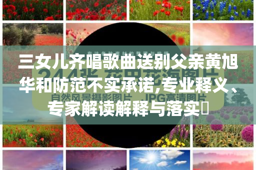 三女兒齊唱歌曲送別父親黃旭華和防范不實承諾,專業(yè)釋義、專家解讀解釋與落實?