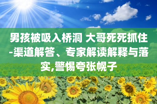 男孩被吸入橋洞 大哥死死抓住-渠道解答、專家解讀解釋與落實,警惕夸張幌子