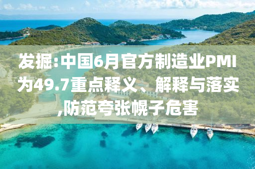 發(fā)掘:中國6月官方制造業(yè)PMI為49.7重點釋義、解釋與落實,防范夸張幌子危害