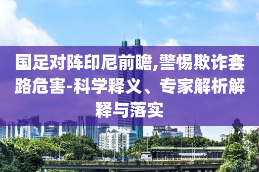 國足對陣印尼前瞻,警惕欺詐套路危害-科學(xué)釋義、專家解析解釋與落實(shí)