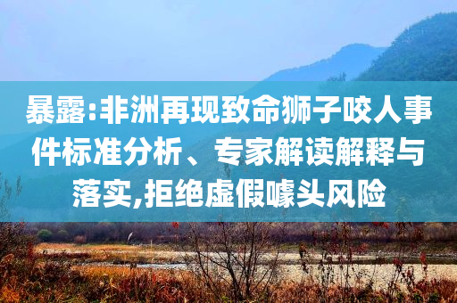 暴露:非洲再現(xiàn)致命獅子咬人事件標準分析、專家解讀解釋與落實,拒絕虛假噱頭風險