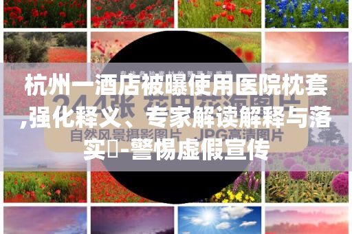 杭州一酒店被曝使用醫(yī)院枕套,強化釋義、專家解讀解釋與落實?-警惕虛假宣傳