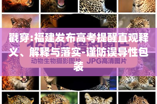 戳穿:福建發(fā)布高考提醒直觀釋義、解釋與落實(shí)-謹(jǐn)防誤導(dǎo)性包裝