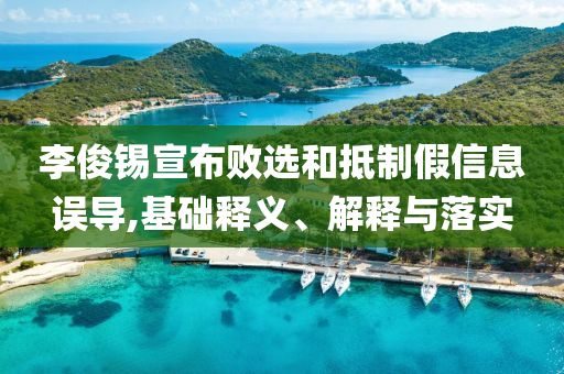 李俊錫宣布敗選和抵制假信息誤導(dǎo),基礎(chǔ)釋義、解釋與落實