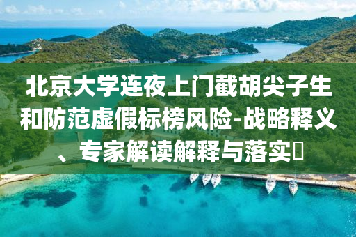 北京大學(xué)連夜上門截胡尖子生和防范虛假標(biāo)榜風(fēng)險(xiǎn)-戰(zhàn)略釋義、專家解讀解釋與落實(shí)?