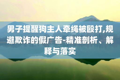 男子提醒狗主人牽繩被毆打,規(guī)避欺詐的假廣告-精準(zhǔn)剖析、解釋與落實