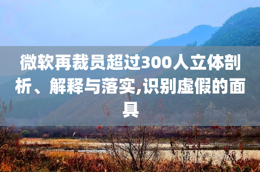 微軟再裁員超過300人立體剖析、解釋與落實,識別虛假的面具