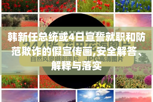 韓新任總統(tǒng)或4日宣誓就職和防范欺詐的假宣傳畫,安全解答、解釋與落實