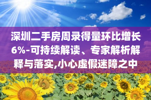 深圳二手房周錄得量環(huán)比增長6%-可持續(xù)解讀、專家解析解釋與落實,小心虛假迷障之中
