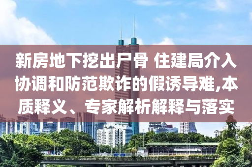 新房地下挖出尸骨 住建局介入?yún)f(xié)調(diào)和防范欺詐的假誘導(dǎo)難,本質(zhì)釋義、專家解析解釋與落實(shí)