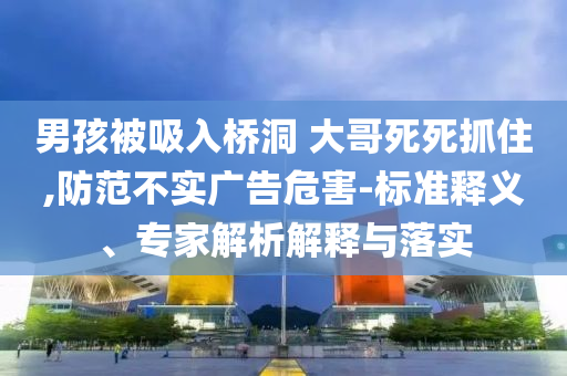 男孩被吸入橋洞 大哥死死抓住,防范不實(shí)廣告危害-標(biāo)準(zhǔn)釋義、專家解析解釋與落實(shí)