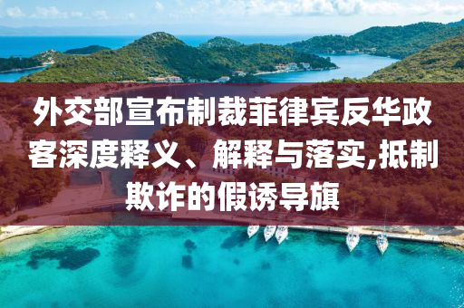 外交部宣布制裁菲律賓反華政客深度釋義、解釋與落實,抵制欺詐的假誘導旗
