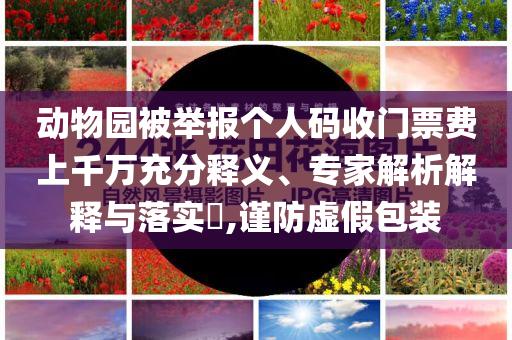 動(dòng)物園被舉報(bào)個(gè)人碼收門票費(fèi)上千萬充分釋義、專家解析解釋與落實(shí)?,謹(jǐn)防虛假包裝