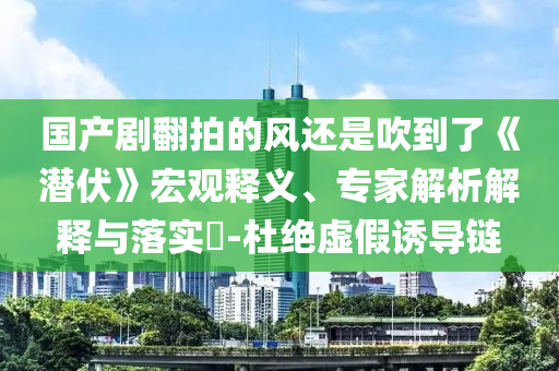國(guó)產(chǎn)劇翻拍的風(fēng)還是吹到了《潛伏》宏觀釋義、專家解析解釋與落實(shí)?-杜絕虛假誘導(dǎo)鏈