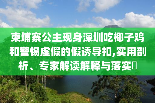 柬埔寨公主現(xiàn)身深圳吃椰子雞和警惕虛假的假誘導扣,實用剖析、專家解讀解釋與落實?