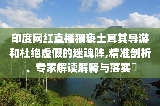 印度網(wǎng)紅直播猥褻土耳其導(dǎo)游和杜絕虛假的迷魂陣,精準(zhǔn)剖析、專家解讀解釋與落實?